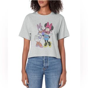 New Disney American Apparel Mickey And Friends Daisy & Minnie Gray Crop Top